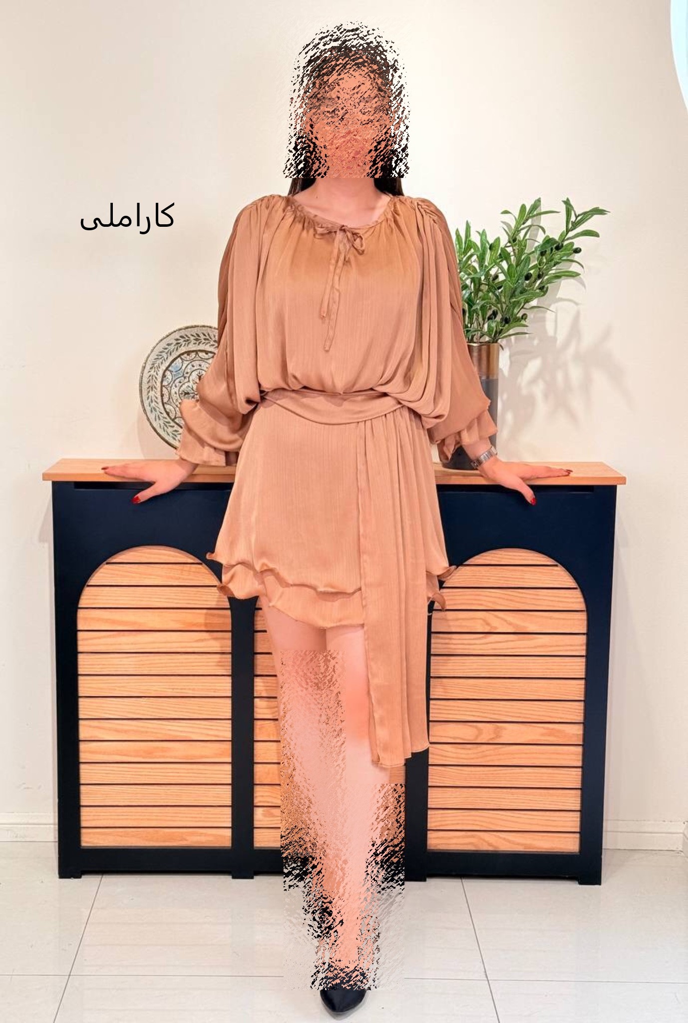 پیراهن لمه شاین کوتاه مدل هلن