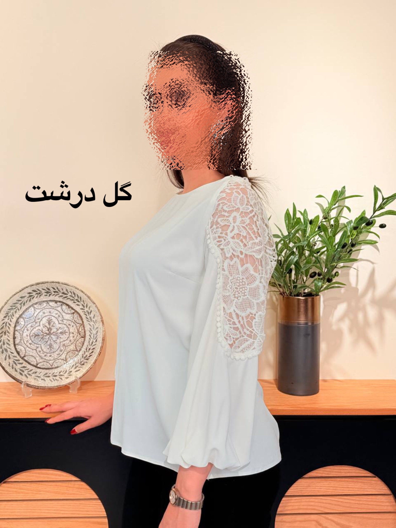 شومیز پارچه الیزا گیپور گل  زنانه