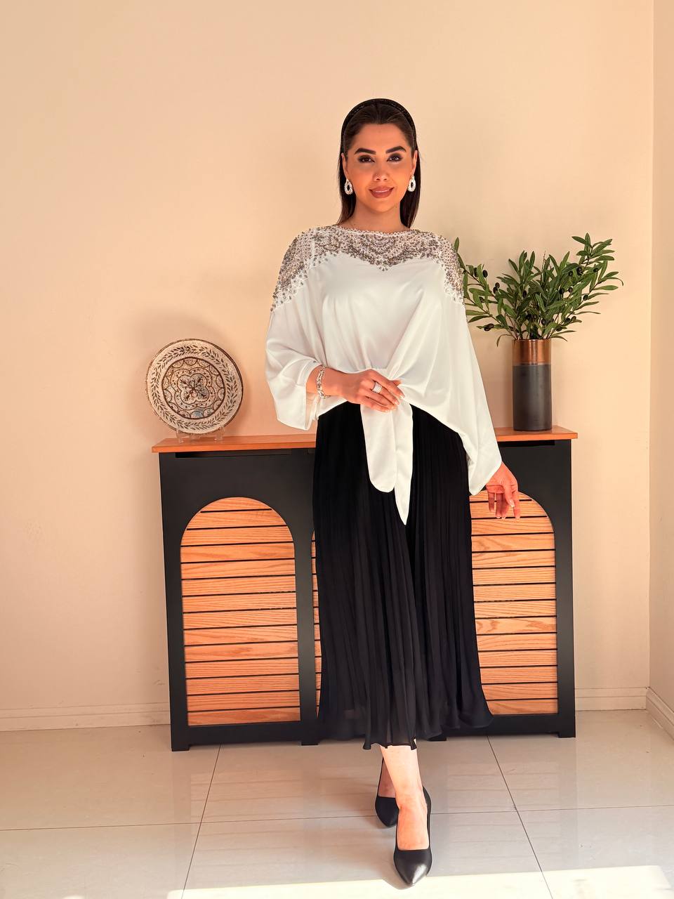 دامن پليسه حریر تمام آستر قد 95 زنانه