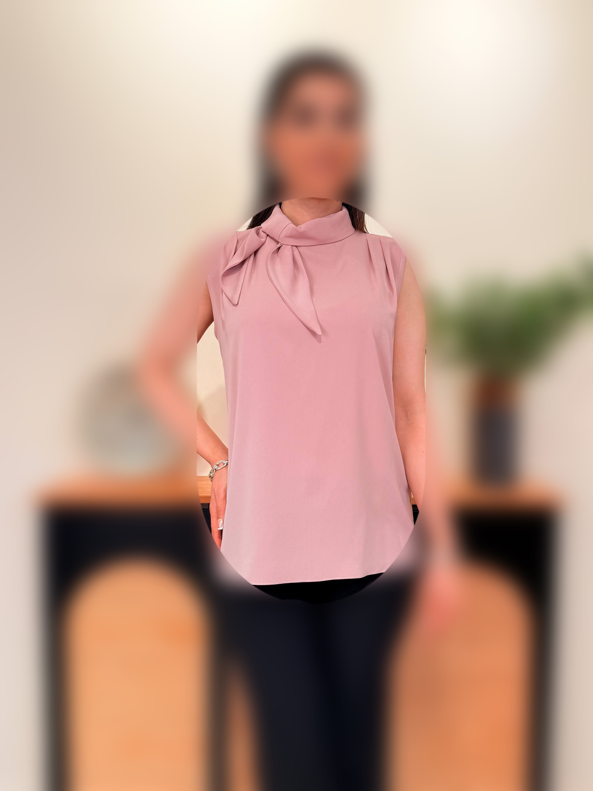 تاپ یقه پاپیون دار مدل آزاده زنانه