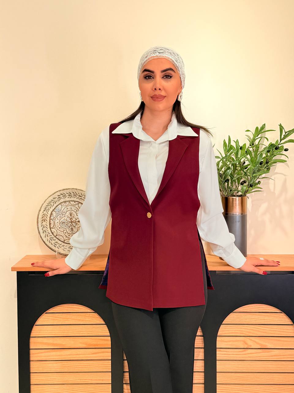 وست مازراتی تک دکمه فری سایز مدل شایلین