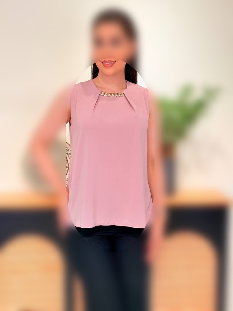 تاپ یقه گرد آستین حلقه ای زنانه